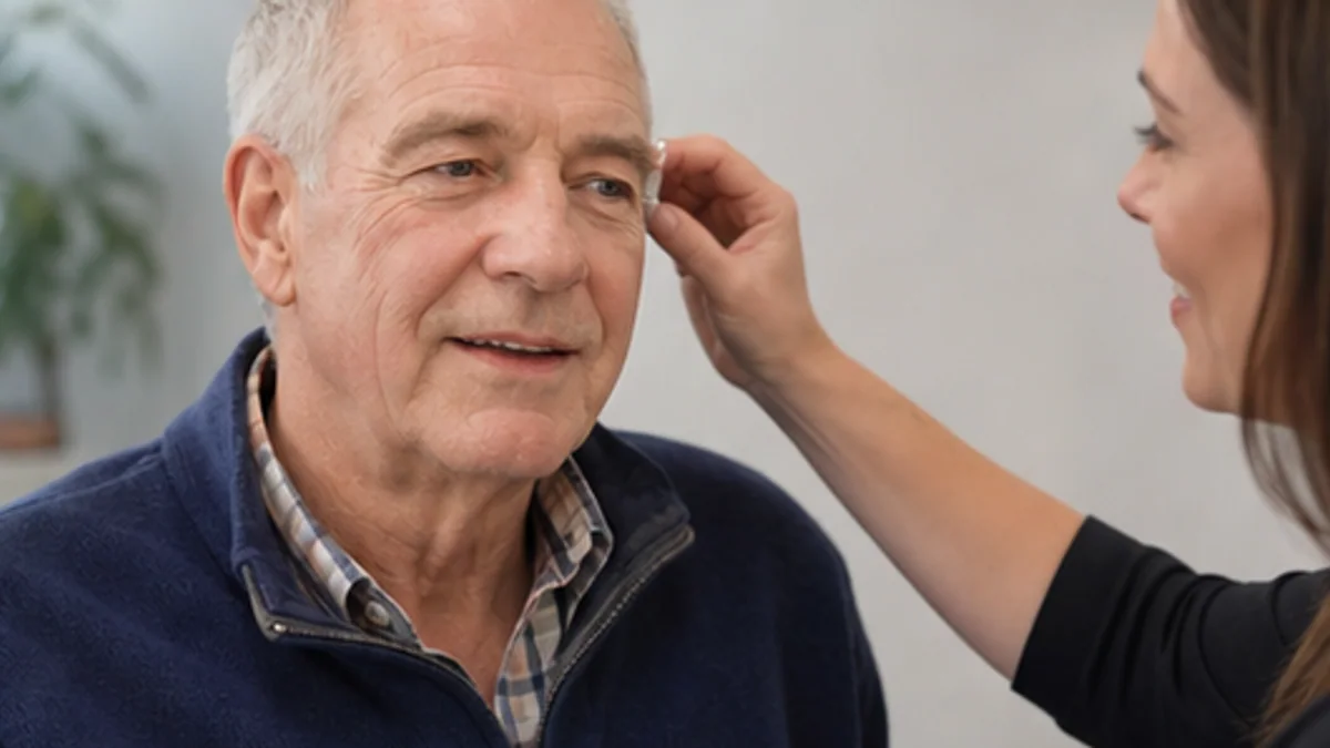 Photorealistic lifestyle image for Hearing Aid Sounds Weak: Is It Wax, Moisture, or Programming?