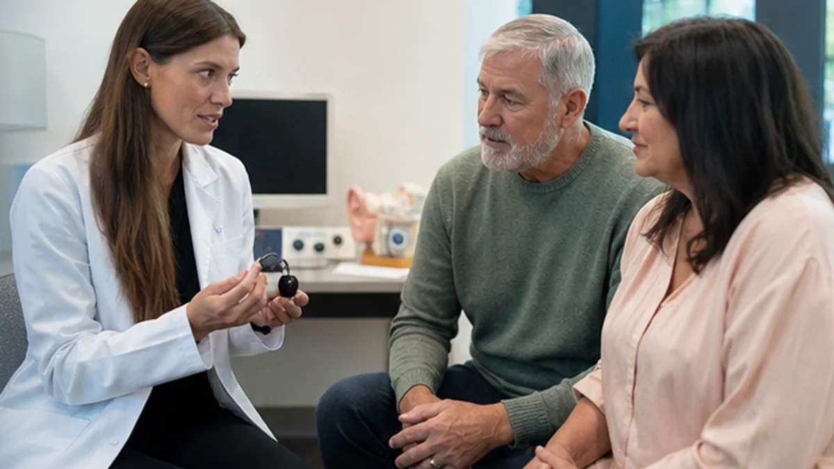 Professional staying engaged in a busy meeting with clear hearing support