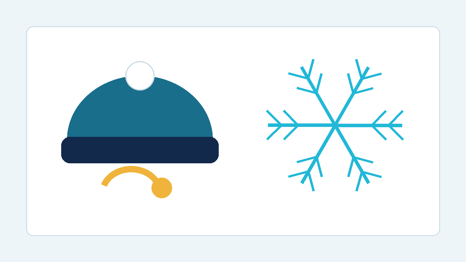 A winter hat and a small hearing aid beside a snowflake, a care guide for hearing aids in cold weather in Westchester
